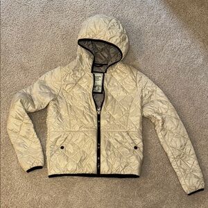 Quilted Hooded Jacket in Cream